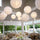 Decoration Round Hanging Ball Paper Lantern Lamps, 12 Inch, (Pack of 5, White)