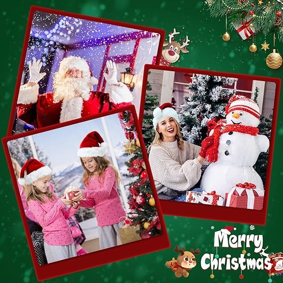 KROGER Santa Hats and Beard for Adults Christmas Costume Decorations Xmas Hats Santa Beard Mask Face Cover for Men Women